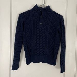 GAP Kids Boys Mockneck Cable-Knit Sweater Navy Blue size L 10